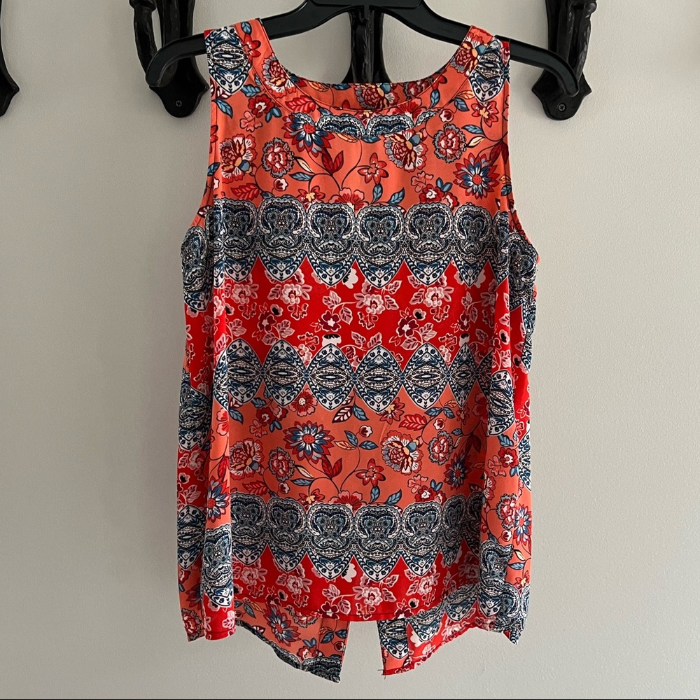 Cupio Printed Blouse Top Medium